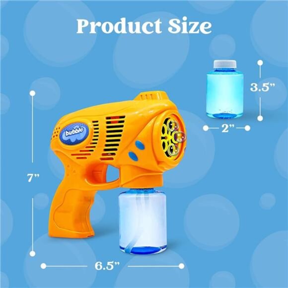 2 Bubble Guns with 2 Refill Solution (10 oz Total), Bubbles Maker, Blower - Picture 3 of 16